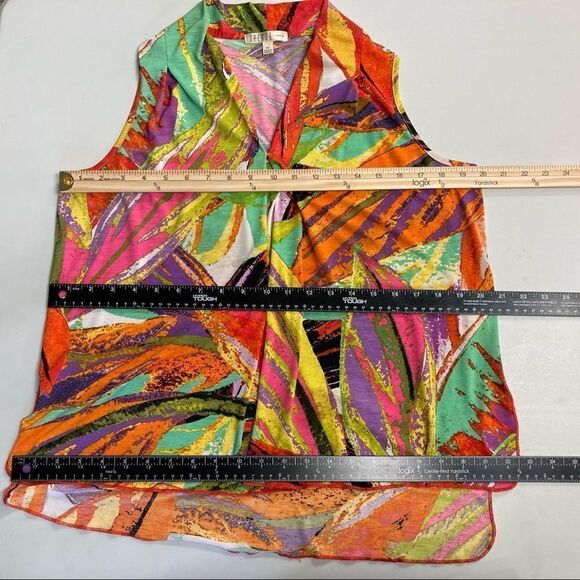 SPENSE, women’s Multicolored Top,Size Petite Medium,Sleeveless,Plunging neckline - Picture 5 of 8